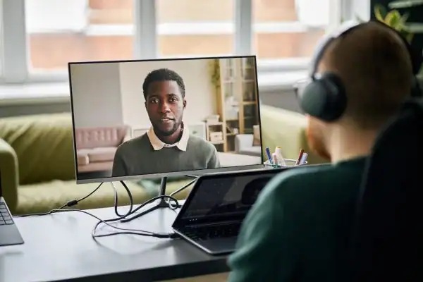 Man attending online mediation Market Rasen MIAMS session